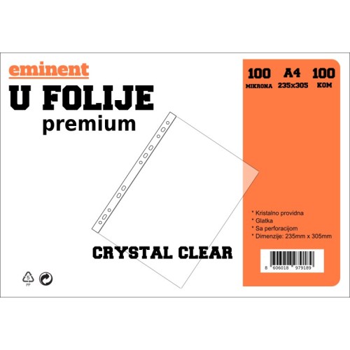 Folija U Eminent PREMIUM 100 mikrona "crystal clear" 1/100