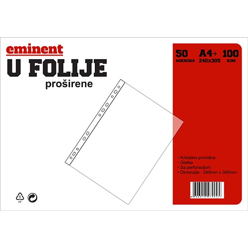 Folija U 240x305mm Eminent 1/100 50 mikrona glatka proširena