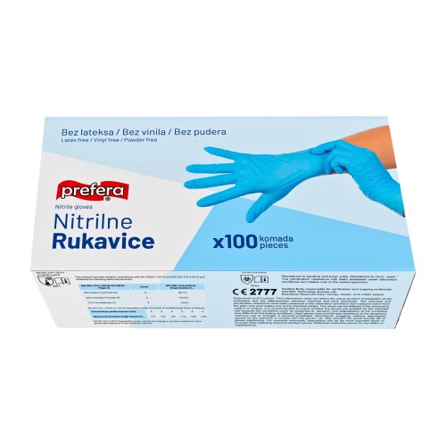 Rukavice jednokratne nitrile XL 100/1, bez talka