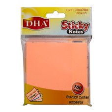 Stiker DHA 76x76 orange neon 100 listova